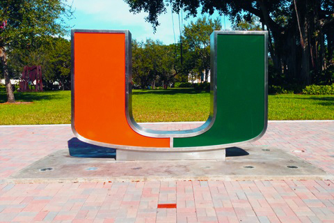 The University of Miami U on the Foote Green